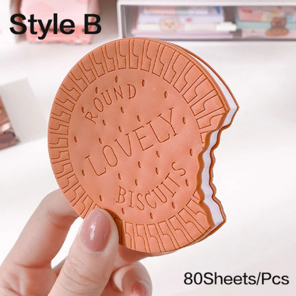 STONEGO Creative Chocolate Cookies Shape Note Book Students Cartoon Cute Tearable Handwritten Memo Pads Cover Notepad