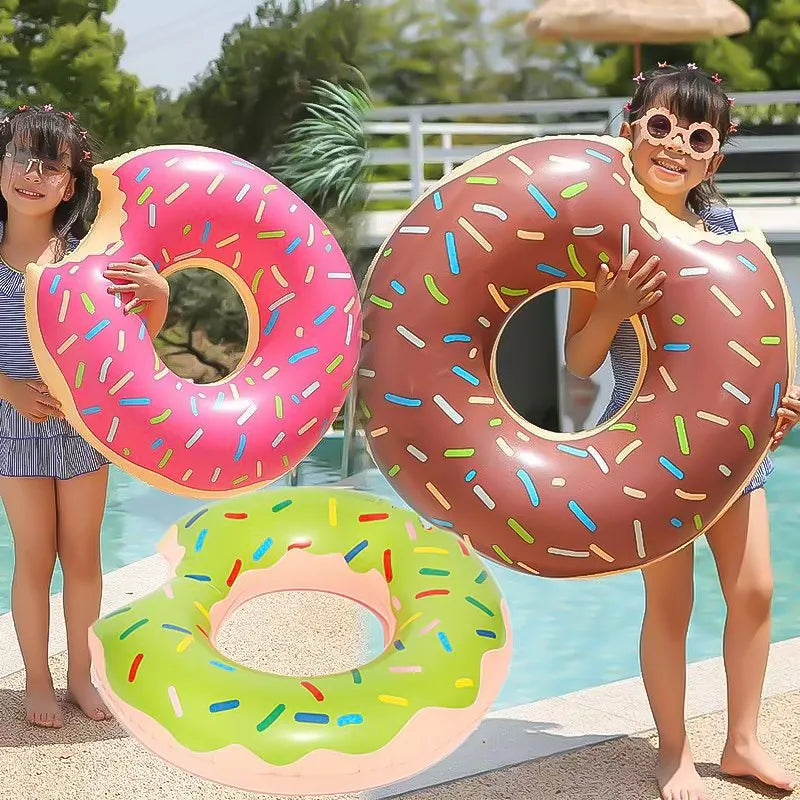 Inflatable Donut Swimming Ring Giant Pool Float Toy Swimming Pool Float Bathing Pool Toy Party Decoration Bar Coasters