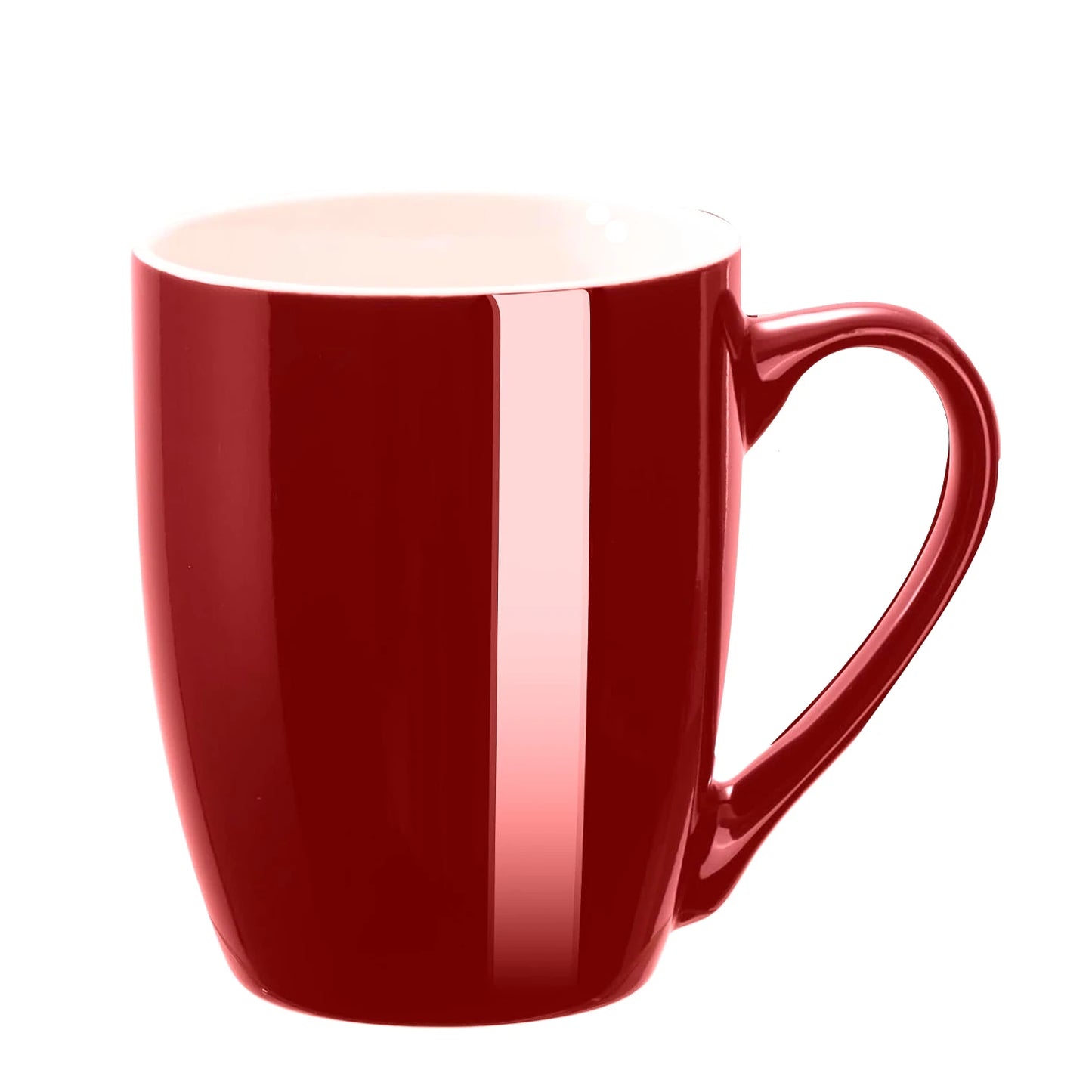 1 Pack Coffee Mugs 350ml Porcelain Mug Ceramic Tea Cocoa Cups with Handle for Men Women Mug Office Housewarming Gift Red Black