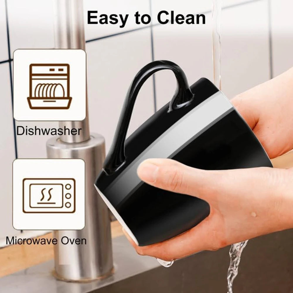 1 Pack Coffee Mugs 350ml Porcelain Mug Ceramic Tea Cocoa Cups with Handle for Men Women Mug Office Housewarming Gift Red Black