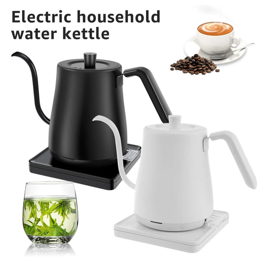 Coffee Kettle Gooseneck Electric Kettle with Base Stainless Steel Hot Water Boiler Manual Pour Over Coffee Maker Coffee Tea Pot