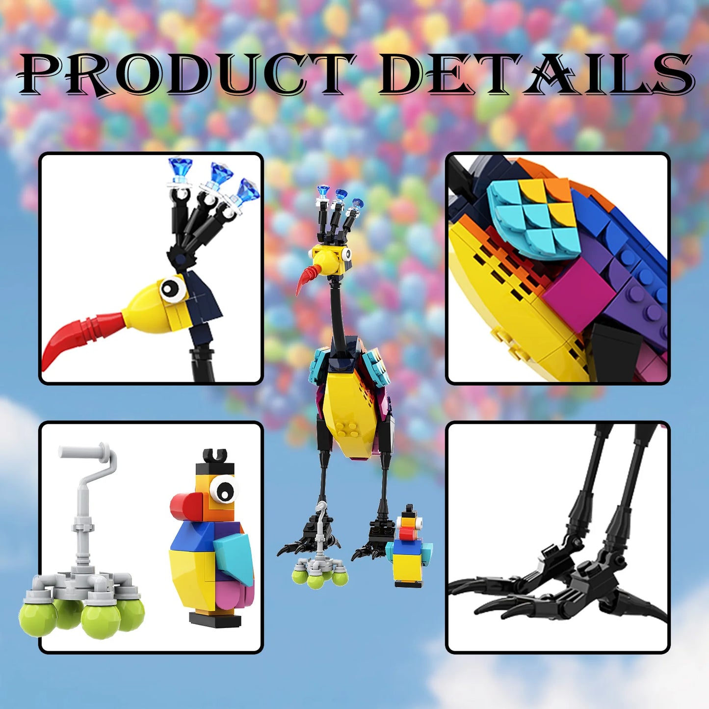 Kevin Bird Building Blocks Set Toy for Adult Girls Boys,Cartoon Animal for Balloon House Building Bricks Toys for Valentines Gif