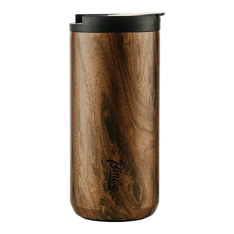 High End Coffee Cups Exquisite Insulated Water Cup Wooden Grain Outdoor Portable Portable Cup Water Bottle Coffee Mug