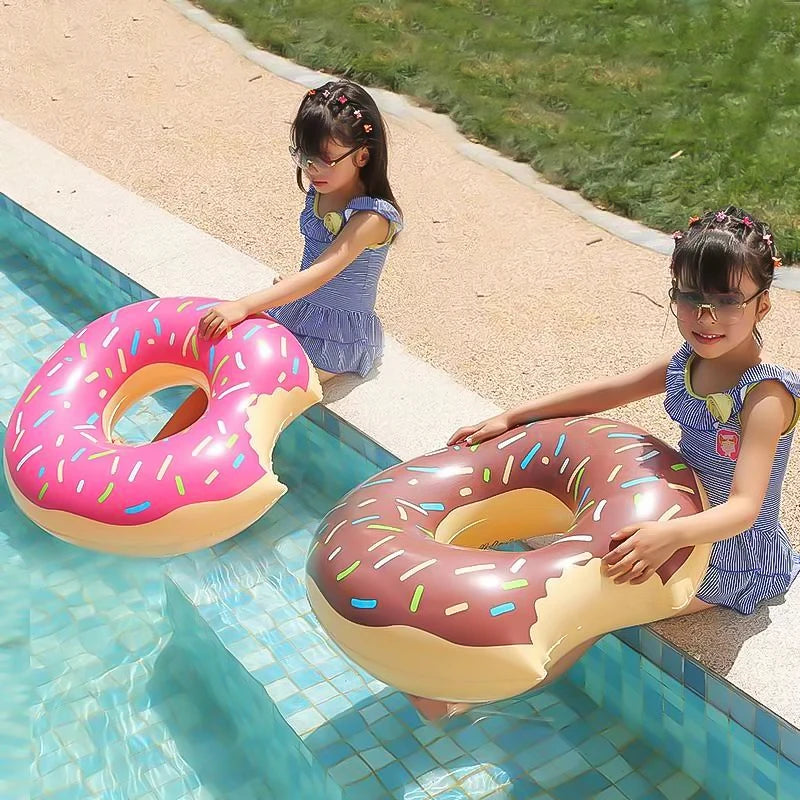 Inflatable Donut Swimming Ring Giant Pool Float Toy Swimming Pool Float Bathing Pool Toy Party Decoration Bar Coasters