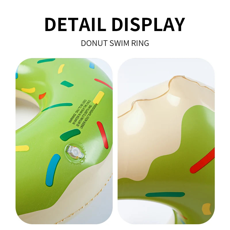 Inflatable Donut Swimming Ring Giant Pool Float Toy Swimming Pool Float Bathing Pool Toy Party Decoration Bar Coasters