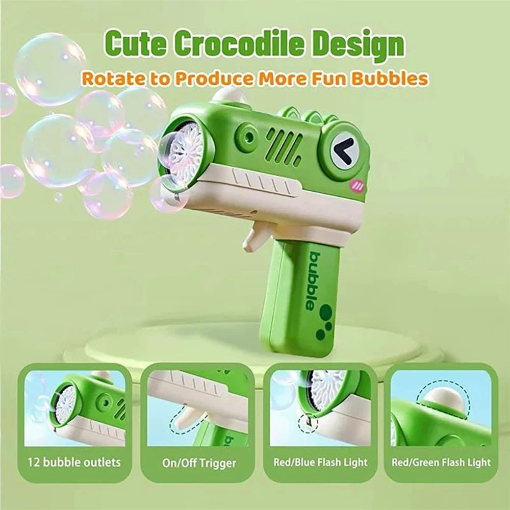 Cartoon Automatic Electric Bubble Gun Machine Soap Bubbles Magic Bubble for Bathroom Summer Outdoor Toys Birthday Day Gifts