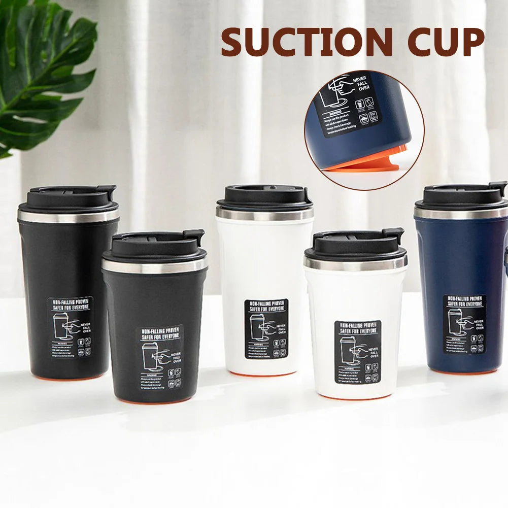 380ml/520ml Sucker Base Non-Pourable Coffee Cup Multifunctional Travel Tumblers For Camping Hiking