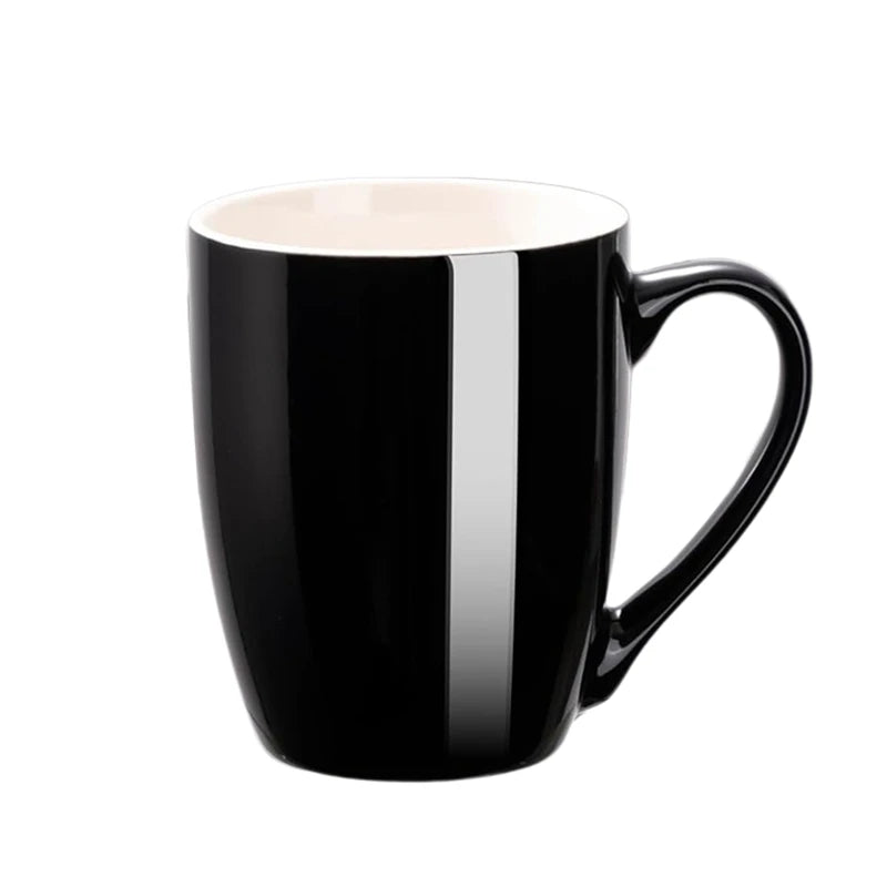 1 Pack Coffee Mugs 350ml Porcelain Mug Ceramic Tea Cocoa Cups with Handle for Men Women Mug Office Housewarming Gift Red Black