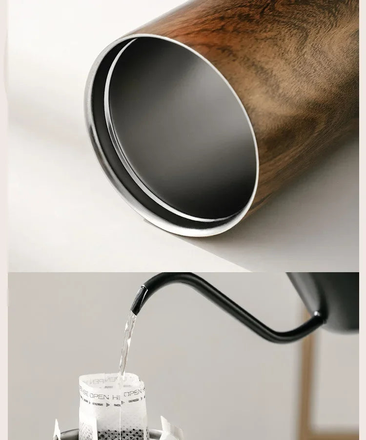 High End Coffee Cups Exquisite Insulated Water Cup Wooden Grain Outdoor Portable Portable Cup Water Bottle Coffee Mug