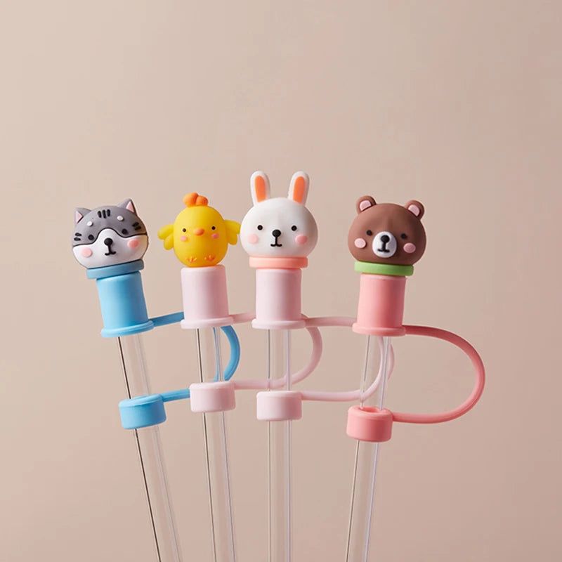 Cute Strawberry Straw Covers For Stanley Tumbler Cups Accessories Kawaii Silicone Straw Toppers Protector Cap For 10mm Straws