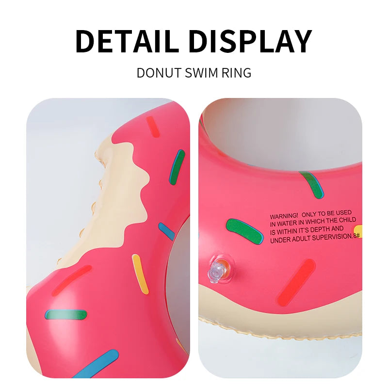 Inflatable Donut Swimming Ring Giant Pool Float Toy Swimming Pool Float Bathing Pool Toy Party Decoration Bar Coasters