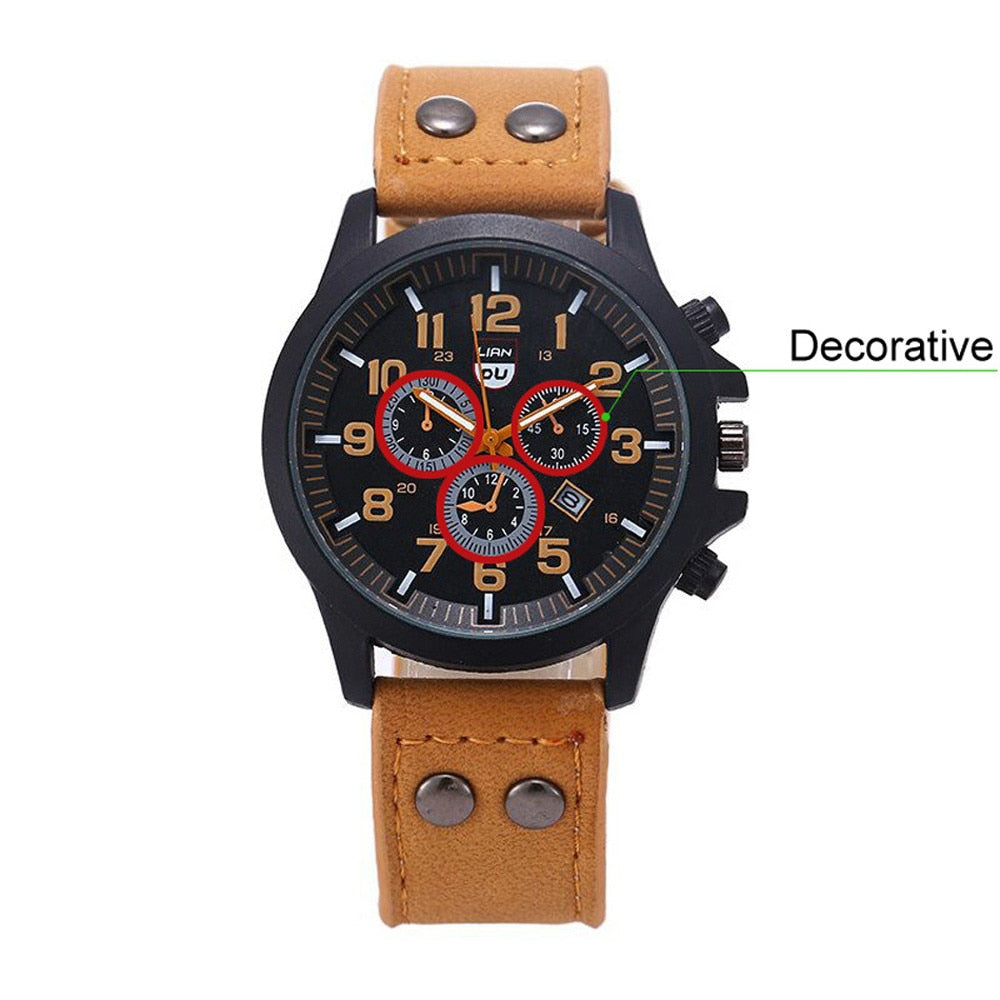 2022 Vintage Classic Watch Men Watches Stainless Steel Waterproof Date Leather Strap Sport Quartz Army relogio masculino reloj