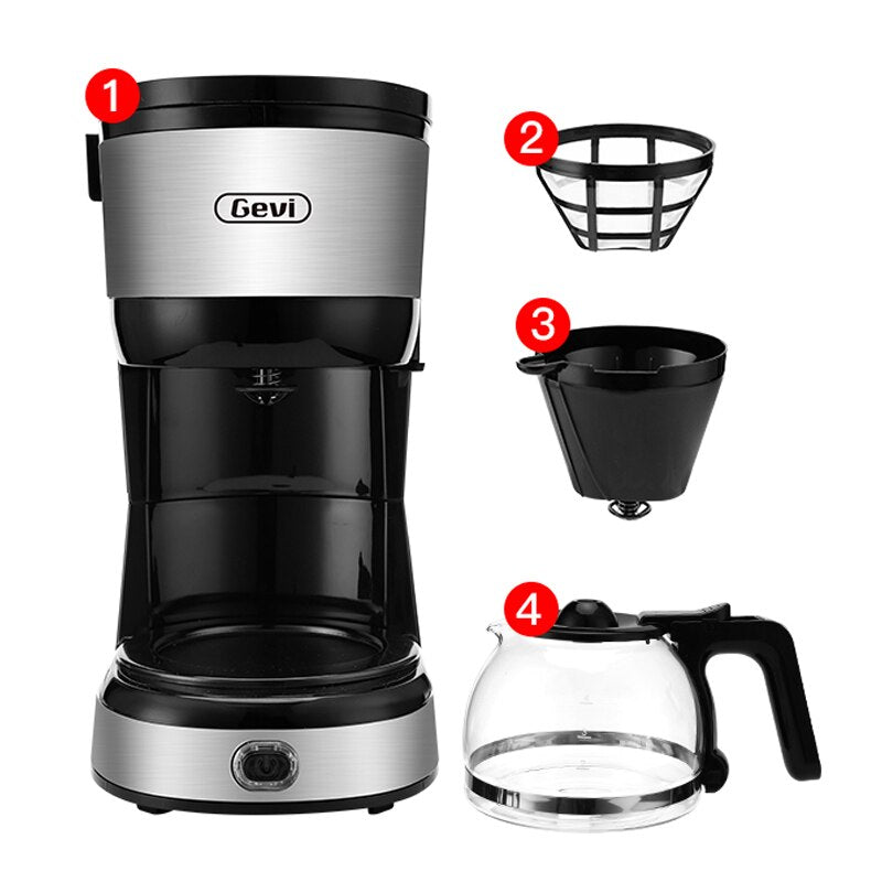 Gevi Drip Coffee Machine 4-Cup Coffee Maker with Auto-Shut Off Coffee Pot Brewer Machine with Cone Filter for Office GECMA409-U