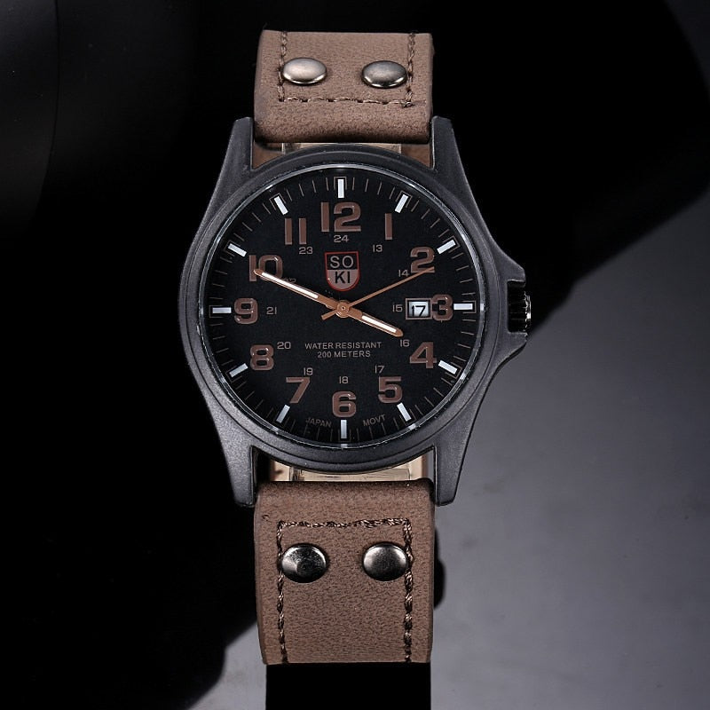 2022 Vintage Classic Watch Men Watches Stainless Steel Waterproof Date Leather Strap Sport Quartz Army relogio masculino reloj