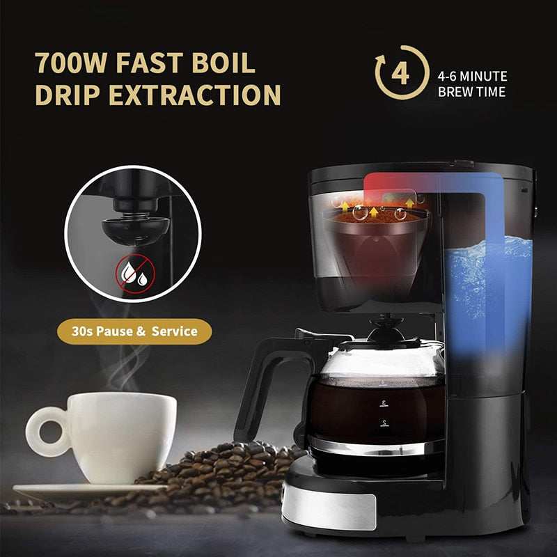 Gevi Drip Coffee Machine 4-Cup Coffee Maker with Auto-Shut Off Coffee Pot Brewer Machine with Cone Filter for Office GECMA409-U