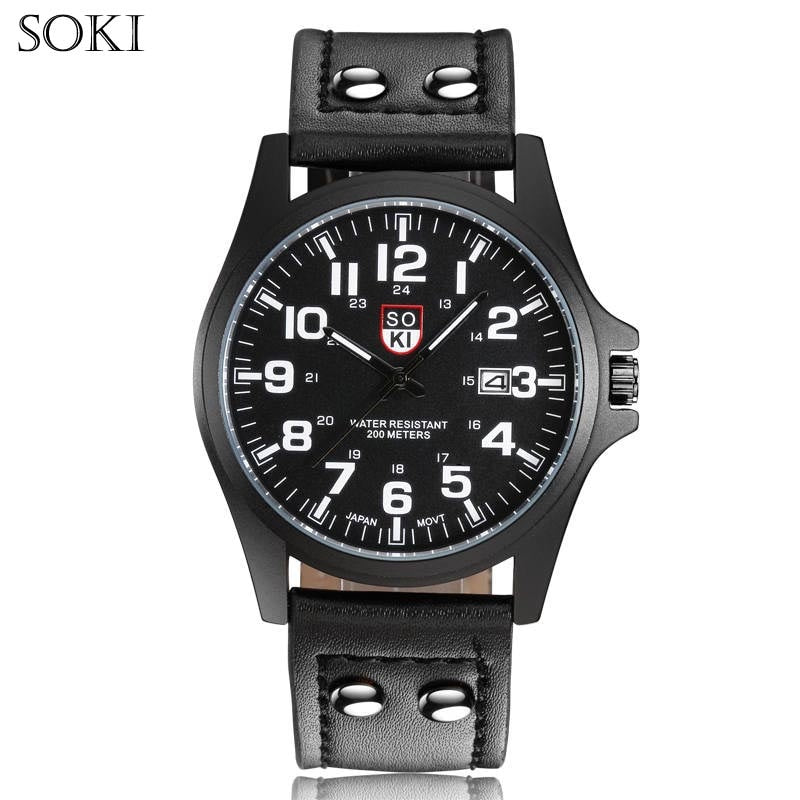 2022 Vintage Classic Watch Men Watches Stainless Steel Waterproof Date Leather Strap Sport Quartz Army relogio masculino reloj